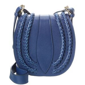 Persaman New York Daisy16 Braided Leather Crossbody, Blue